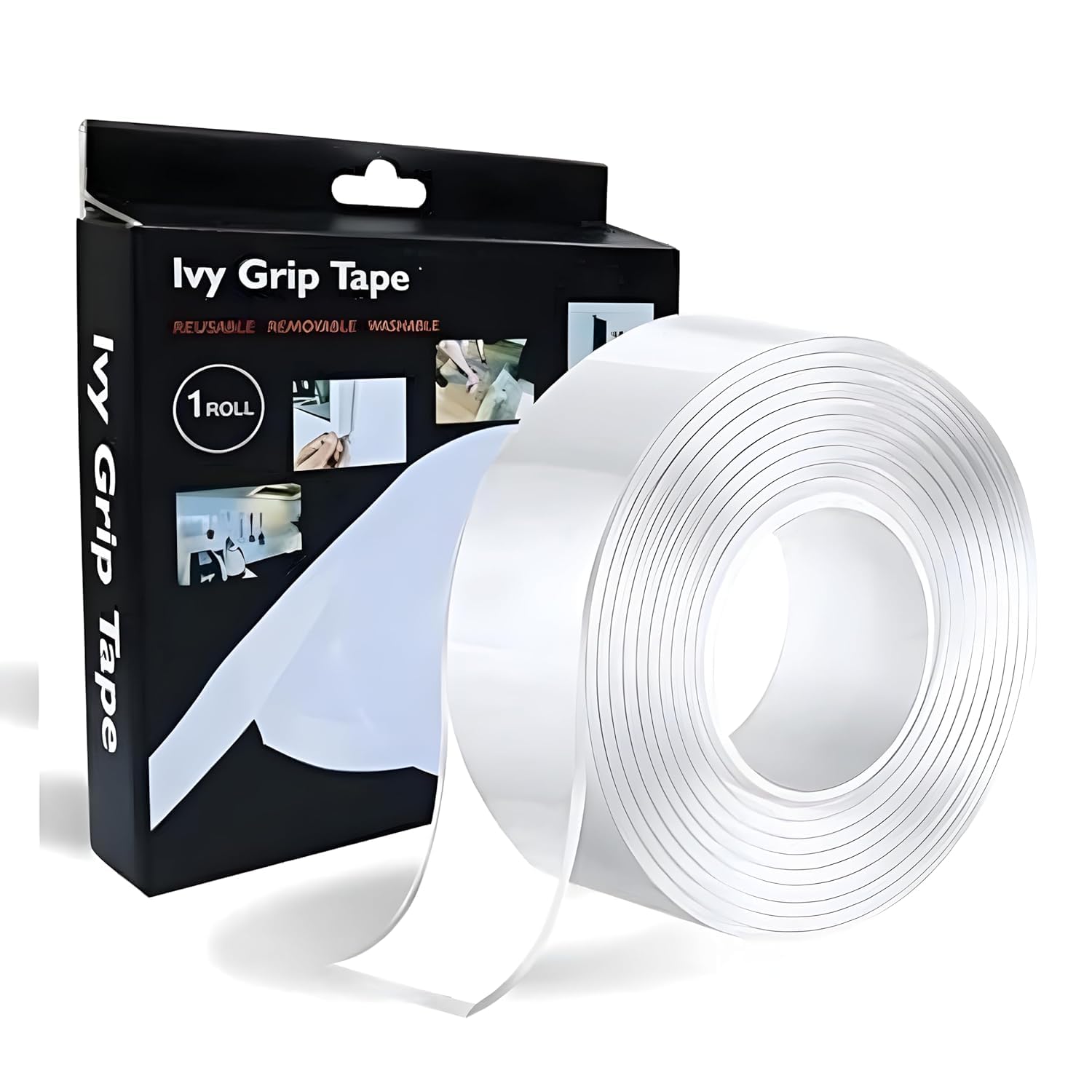 Digi Gadgets 3 meter Nano Tape Double Sided Tape Heavy Duty - Multipurpose Removable Traceless Mounting Adhesive Tape for Walls，Washable Reusable Strong Sticky Strips Grip Tape 2mm Thick, 1.2 Inch Wide